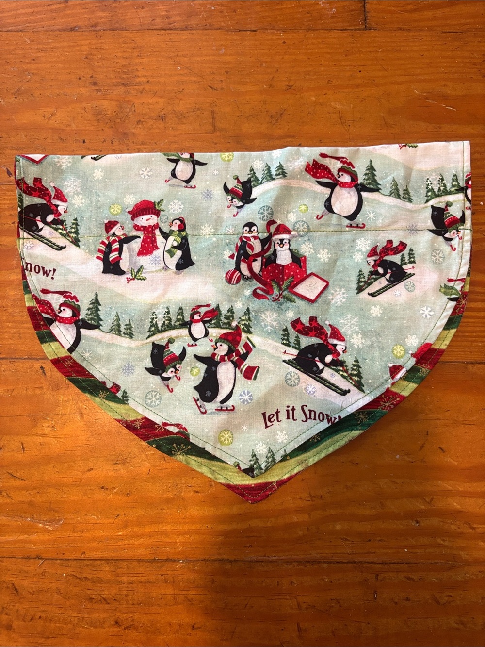 Holiday Penguin Print Dog Bandana - Collar Not Included